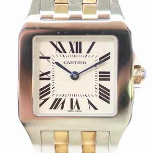 Cartier カルティエ サントスドゥモワゼル 2701 クォーツ SS×YG 総重量約87g ローマン コンビ レディース 腕時計 付属品 4596-HAの画像2