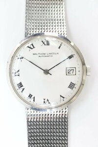 Waltham Waltham Lincoln Lincoln Automatic Vinding Date Roman Roman Silver Color Men's Antique 4788-HA