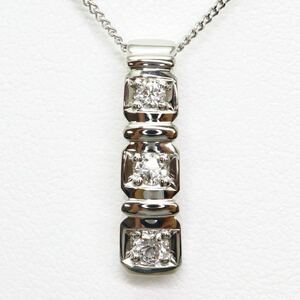  прекрасный товар!!*Ambrose( Umbro -z)Pt900/Pt850 натуральный бриллиант подвеска *b примерно 4.3g примерно 45.0cm diamond pendant jewelry EB3/EB4