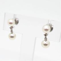 ＊TASAKI(田崎真珠) K18WGアコヤ本真珠/天然ダイヤモンドイヤリング＊a 約3.0g 約6.0~6.5mm 0.02/0.02ct pearl earring jewelry EA8/EB_画像2