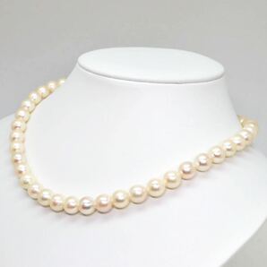 大珠!!＊アコヤ本真珠ネックレス＊a 約47.5g 約42.5cm 約8.5~9.0mm あこや パール pearl necklace jewelry silver DB0/DE0の画像3