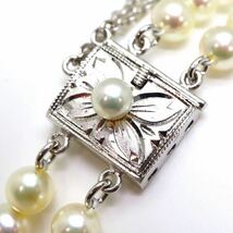 美品!!＊アコヤ本真珠ベビーパール2連ブレスレット＊a 約16.6g 約5.0~5.5mm パール pearl bracelet jewelry silver EB5/ED5_画像2