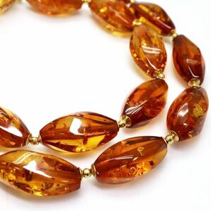 ＊K18天然本琥珀ネックレス＊◎a 約26.5g コハク アンバー amber necklace jewelry EA5/EA8の画像1