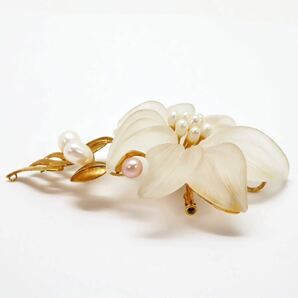 豪華!!＊K18本真珠ブローチ＊a 約27.6g pearl パール accessory broach jewelry FA6/FA6の画像3