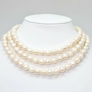 ＊本真珠ロングネックレス＊a 約149.1g パール pearl necklace jewelry DD0/EA0の画像4