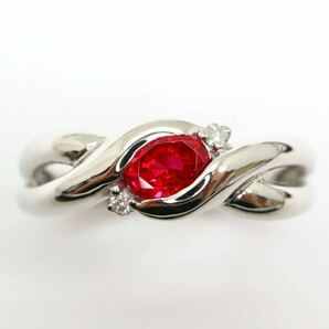 ＊CrescentVert(クレサンベール)Pt900ルビー/天然ダイヤモンドリング＊a 約6.0g 12.0号 ruby diamond jewelry ring 指輪 EB8/EC3の画像3