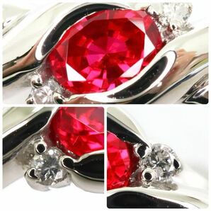 ＊CrescentVert(クレサンベール)Pt900ルビー/天然ダイヤモンドリング＊a 約6.0g 12.0号 ruby diamond jewelry ring 指輪 EB8/EC3の画像4