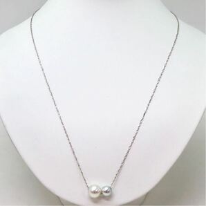 ＊K18WG南洋白蝶真珠/アコヤ本真珠ペンダントネックレス＊a 約4.1g 約61.0cm パール pearl jewelry pendant necklace EA7/EA7の画像3