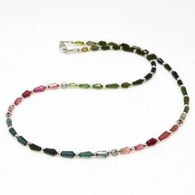 ＊K18WG天然マルチカラートルマリンネックレス＊a 約7.3g 約45.0cm pink green blue tourmaline necklace jewelry DG5/DG5_画像4