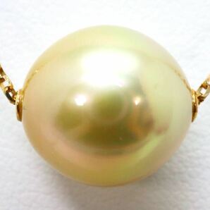 ＊K18南洋ゴールデンパールペンダントネックレス＊a 約4.4g golden pearl pendant necklace jewelry EB0/EB2の画像5