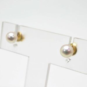 美品!!＊MIKIMOTO(ミキモト)K18アコヤ本真珠ピアス＊a 1.5g 6.0mm珠 あこや pearl pierce jewelry DC7/DF7の画像4