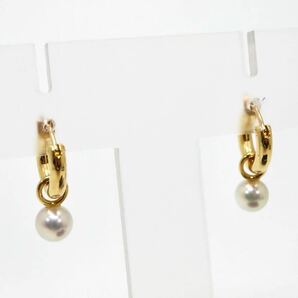 美品!!高品質!!＊MIKIMOTO(ミキモト)K18アコヤ本真珠ベビーパールフープピアス＊a 3.3g 5.0mm珠 あこや pearl pierce jewelry EB6/EB9の画像4