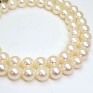 ＊アコヤ本真珠ネックレス＊a 約32.8g 約42.5cm 約7.0~7.5mm あこや パール pearl necklace jewelry silver DH0/DH0