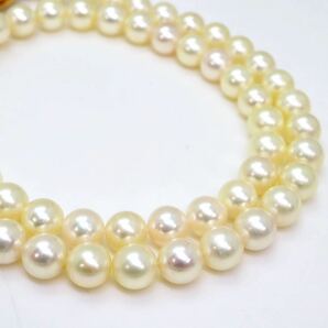 ＊K14アコヤ本真珠ネックレス＊a 約33.8g 約46.0cm 約7.0~7.5mm あこや パール pearl necklace jewelry silver DE5/DF5の画像1