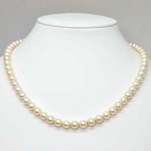 ＊K14アコヤ本真珠ネックレス＊a 約33.8g 約46.0cm 約7.0~7.5mm あこや パール pearl necklace jewelry silver DE5/DF5の画像2