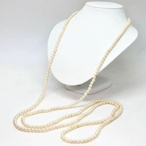 テリ良し!!＊MIKIMOTO(ミキモト)K14アコヤ本真珠ロングネックレス＊a 94.1g 173.5cm 6.0~6.5mm珠 pearl jewelry long necklace EA0/FA0の画像2