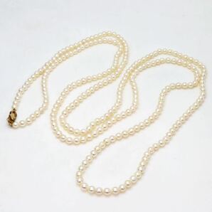 テリ良し!!＊MIKIMOTO(ミキモト)K14アコヤ本真珠ロングネックレス＊a 94.1g 173.5cm 6.0~6.5mm珠 pearl jewelry long necklace EA0/FA0の画像5