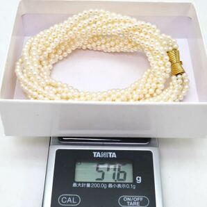 豪華!!高品質!!美品!!＊MIKIMOTO(ミキモト)K18アコヤ本真珠ベビーパール8連ネックレス＊a 57.6g 3.0~3.5mm pearl jewelry necklace EG0/FB0の画像9