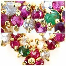 ＊K18天然エメラルド/天然サファイア/天然ルビーペンダントトップ＊b 3.5g emerald sapphire ruby pendant jewelry EC0/EC0_画像4