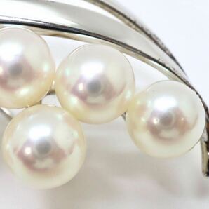 ＊MIKIMOTO(ミキモト)アコヤ本真珠ブローチ＊b 約7.0g pearl パール accessory broach jewelry silver DC0/DC0の画像6