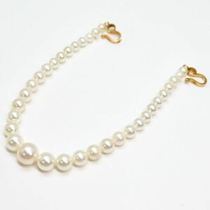 テリ良し!!＊K18アコヤ本真珠羽織紐＊b 約5.2g 約17.0cm 約3.0~7.0mm あこや パール pearl jewelry 和装小物 DE0/DE0