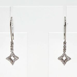 ＊Pt900天然ダイヤモンドフープイヤリング＊b 約2.3g diamond pierce earring jewelry EA8/EA8の画像1