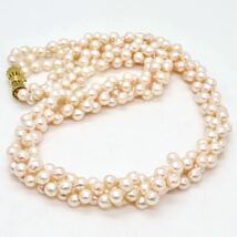 ＊アコヤ本真珠3連ロングネックレス＊b 約123.8g 約65.0cm 約6.5~7.0mm あこや パール pearl long necklace jewelry silver DC0/DC0_画像3