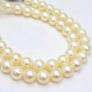 ＊アコヤ本真珠ネックレス＊b 約32.4g 約41.5cm 約7.0~7.5mm あこや パール pearl necklace jewelry silver DB0/DB0