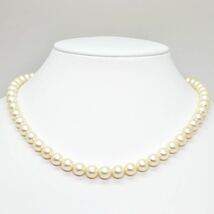 良品!!＊アコヤ本真珠ネックレス＊b 約37.1g 約43.5cm 約7.5~8.0mm 大珠 あこや パール pearl necklace jewelry silver DE0/DE0_画像2