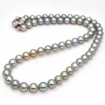 ＊アコヤ本真珠ネックレス＊b 約29.9g 約43.0cm 約6.5~7.0mm あこや パール pearl necklace jewelry silver DE0/DE0_画像4