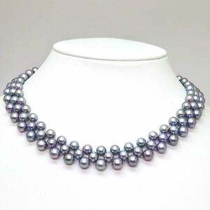 良品!!＊アコヤ本真珠ネックレス＊b 約54.2g 約41.0cm 約6.0~7.0mm あこや パール pearl necklace jewelry silver EA5/EC0