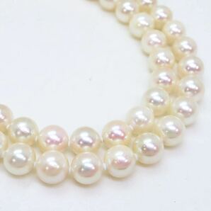 良品!!ダイヤモンド付き!!＊アコヤ本真珠ネックレス/Pt900イヤリング・リング＊b◎ 35.4g pearl necklace earring jewelry silver EB3/EB5の画像3