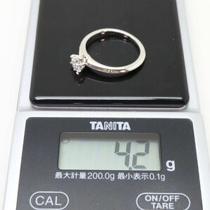 高品質!!箱・証明書付き!!＊TIFFANY&Co.(ティファニー）Pt950 天然ダイヤモンドリング＊a 4.2g 14号 0.44ct diamond jewelry ring EH8/FA2の画像9