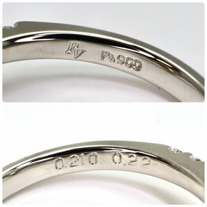 美品!!＊Ponte Vecchio(ポンテヴェキオ)Pt900天然ダイヤモンドリング＊a 約4.0g 約8.0号 約0.210/0.22ct diamond ring 指輪 EC1/EC3の画像9