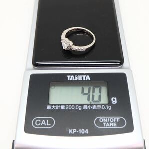 美品!!＊Ponte Vecchio(ポンテヴェキオ)Pt900天然ダイヤモンドリング＊a 約4.0g 約8.0号 約0.210/0.22ct diamond ring 指輪 EC1/EC3の画像10