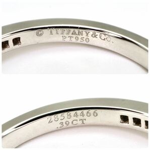 高品質!!＊TIFFANY&Co.(ティファニー）Pt950 天然ダイヤモンドリング＊a 約3.6g 約10.5号 約0.39ct diamond ジュエリー ring 指輪 FA1/FA1の画像9