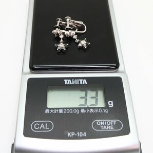 ＊K14WG天然ダイヤモンド/天然ブラックダイヤモンドイヤリング＊a 約3.3g black diamond earring jewelry EB1/EBの画像7