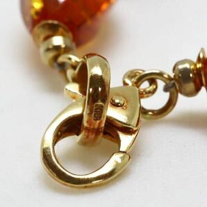 ＊K18天然本琥珀ネックレス＊◎a 約26.5g コハク アンバー amber necklace jewelry EA5/EA8の画像7
