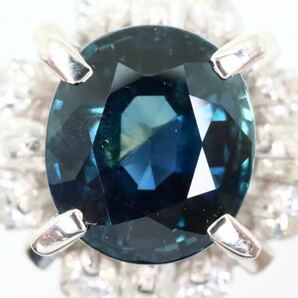 良品!!ソーティング付き!!＊Pt850天然サファイア/天然ダイヤモンドリング＊b 6.0g 14.0号 1.21ct sapphire diamond jewelry ring EB8/EB8の画像4