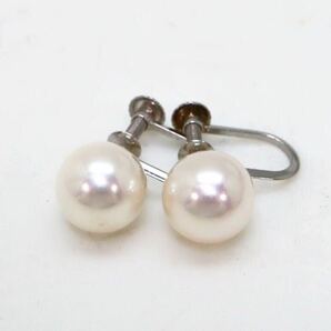 良品!!ダイヤモンド付き!!＊アコヤ本真珠ネックレス/Pt900イヤリング・リング＊b◎ 35.4g pearl necklace earring jewelry silver EB3/EB5の画像6