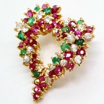 ＊K18天然エメラルド/天然サファイア/天然ルビーペンダントトップ＊b 3.5g emerald sapphire ruby pendant jewelry EC0/EC0_画像2