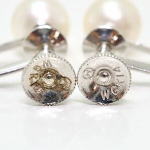 箱付き!!＊MIKIMOTO(ミキモト) K14WGアコヤ本真珠イヤリング＊b◎ 約2.8g 約7.0mm パール pearl earring jewelry EA3/EA5の画像5