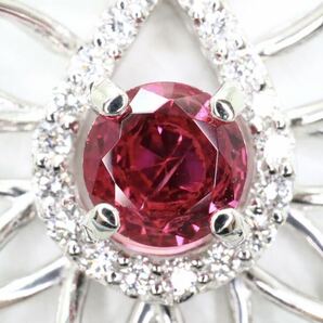 ソーティング付き!!＊Pt900/Pt850天然レッドスピネル/天然ダイヤモンドペンダント＊a 5.5g red spinel diamond jewelry pendant EC1/Eの画像3