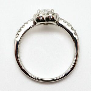 美品!!＊Ponte Vecchio(ポンテヴェキオ)Pt900天然ダイヤモンドリング＊a 約4.0g 約8.0号 約0.210/0.22ct diamond ring 指輪 EC1/EC3の画像7