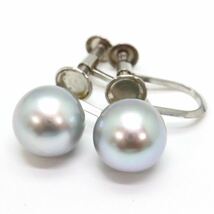 大珠!!＊JEWELRY MAKI(ジュエリーマキ)Pt850アコヤ本真珠イヤリング＊a 3.3g pearl earring accessory jewelry DF7/DF7_画像1