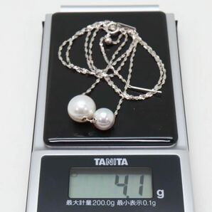 ＊K18WG南洋白蝶真珠/アコヤ本真珠ペンダントネックレス＊a 約4.1g 約61.0cm パール pearl jewelry pendant necklace EA7/EA7の画像9