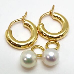 美品!!高品質!!＊MIKIMOTO(ミキモト)K18アコヤ本真珠ベビーパールフープピアス＊a 3.3g 5.0mm珠 あこや pearl pierce jewelry EB6/EB9の画像5