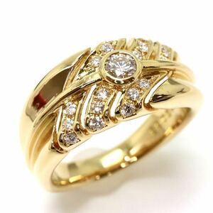  beautiful goods!! written guarantee attaching .!!*POLA jewelry( Pola )K18 natural diamond ring *b* 9.1g 13 number 0.33ct diamond jewelry ring ring EI2/EI8