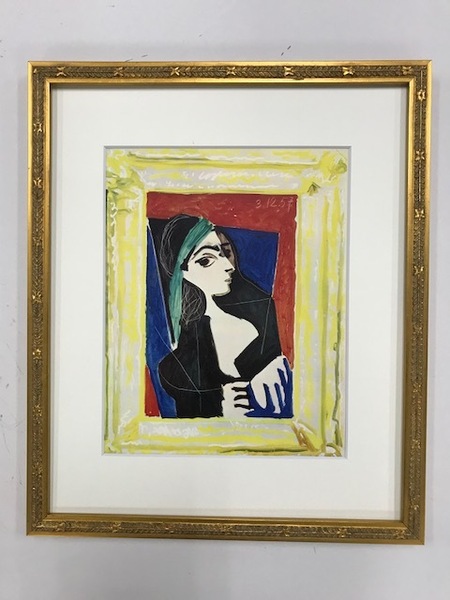 【特価】　≪　　パブロ・ピカソ　　≫　　エリオグラビュール【銅版画】　PORTRAIT DE JACQUELINE 　1958年　　 PABLO　PICASSO