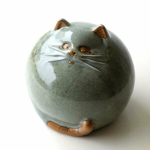 猫 ねこ ネコ オブジェ 陶器 置物 置き物 おしゃれ まんまる かわいい 雑貨 陶器 まんまる猫の置物 送料無料(一部地域除く) swa5001